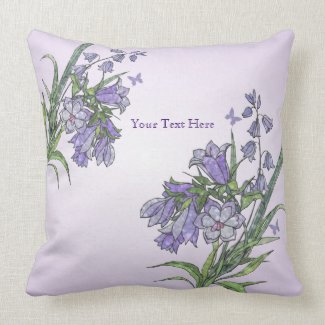 Mothers Day Floral and Butterfly Throw Pillow