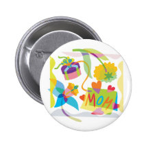 Mother's Day Floral Art Buttons