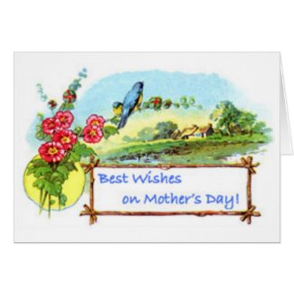 Mothers Day Flowers and Birds Card