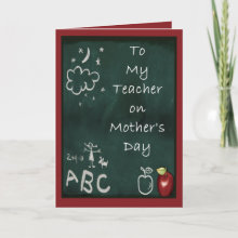 Mother's Day For Teachers Card - A cute way for your child to thank his or her teacher on mother's day.