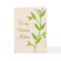 Mother's Day Green and Cream Vines Card