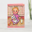 Mother's Day Greeting Card With Baby Girl - A purr-fectly sweet design for Mommy's of Baby Girls on Mother's Day. This is original artwork by Jamie Wogan Edwards.