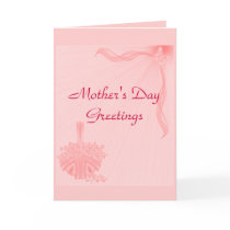 "Mother's Day Greetings" Pink Flower Basket/Butter Cards