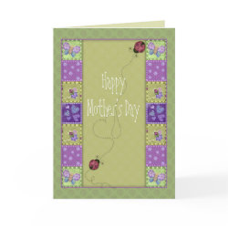 Mother's Day - lady bug and butterfly card