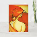 Mother's Day Lady in Orange card card