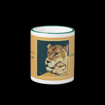 Mother's Day Lioness and Cub mug mugs