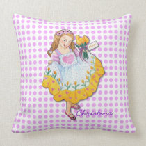 Mother's Day "Love You Mom" Girl with Tulips pillows