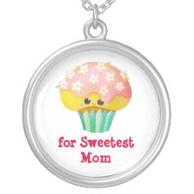 Mother's Day Lovely Cupcake -custom txt- Pendant