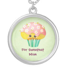 Mother's Day Lovely Cupcake -custom txt- Pendants