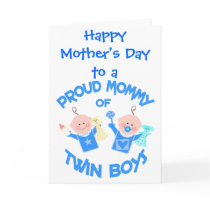 Mother's Day Mom of Twin Boys Greeting Card