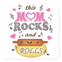 Mother's Day / Mom Rock & Bake Mousepad Sticker