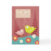 Mother's Day - MOM You're the Best Whimsical Birds Card