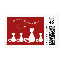 Mother's Day "Mother Cat with Kittens" Postage