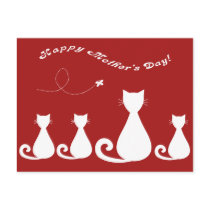 Mother's Day "Mother Cat with Kittens" postcards