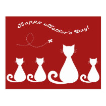Mother's Day "Mother Cat with Kittens" postcards