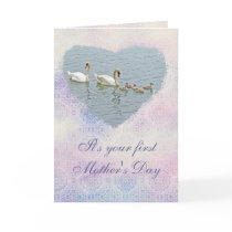 Mother's Day Mute Swan Famly Greeting Cards