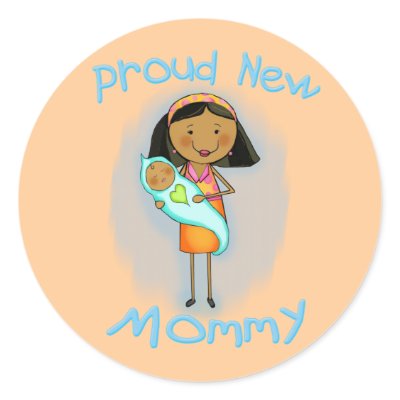 Mother's Day / New Mom Round Sticker by jamiecreates1