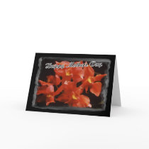 Mothers Day Painted Red Orchids Greeting Card