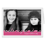 Mothers Day Photo Love Grandma Pink White Cut Outs Cards