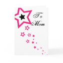 Mother's Day Pink and Black Stars Card by indolilly Mother's Day Pink and Black Stars Card