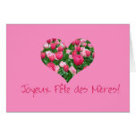 mother's day pink tulip hearts card french