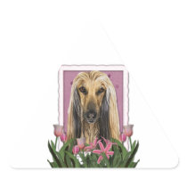 Mothers Day - Pink Tulips - Afghan Triangle Sticker