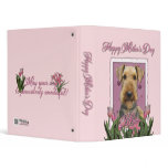 Mothers Day - Pink Tulips - Airedale 3 Ring Binder