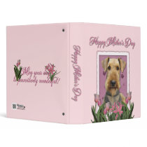 Mothers Day - Pink Tulips - Airedale 3 Ring Binder