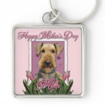 Mothers Day - Pink Tulips - Airedale Key Chains