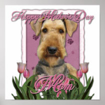 Mothers Day - Pink Tulips - Airedale Posters