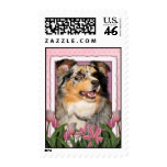 Mothers Day - Pink Tulips - Aussie - Gustine Stamp