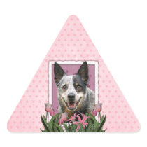 Mothers Day - Pink Tulips - Australian Cattle Dog Sticker