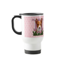 Mothers Day - Pink Tulips - Basenji Mug
