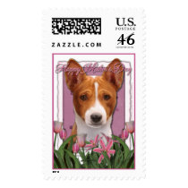 Mothers Day - Pink Tulips - Basenji Postage