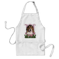 Mothers Day - Pink Tulips - Beagle Puppy Apron
