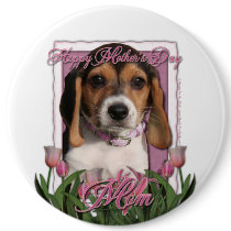 Mothers Day - Pink Tulips - Beagle Puppy