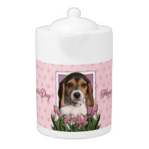 Mothers Day - Pink Tulips - Beagle Puppy