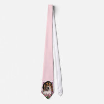 Mothers Day - Pink Tulips - Beagle Puppy Tie