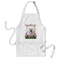 Mothers Day - Pink Tulips - Bichon Frise Aprons