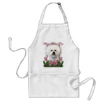 Mothers Day - Pink Tulips - Bichon Frise Aprons