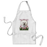 Mothers Day - Pink Tulips - Bichon Frise Aprons