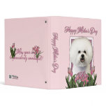 Mothers Day - Pink Tulips - Bichon Frise 3 Ring Binders