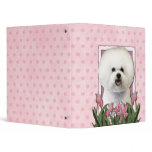 Mothers Day - Pink Tulips - Bichon Frise binders