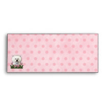 Mothers Day - Pink Tulips - Bichon Frise Envelopes