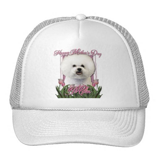 Mothers Day - Pink Tulips - Bichon Frise Trucker Hat