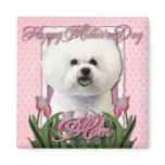 Mothers Day - Pink Tulips - Bichon Frise Magnet