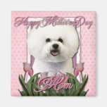 Mothers Day - Pink Tulips - Bichon Frise Magnet