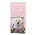 Mothers Day - Pink Tulips - Bichon Frise Napkins