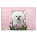 Mothers Day - Pink Tulips - Bichon Frise Placemat