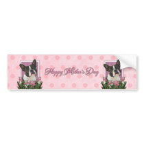 Mothers Day - Pink Tulips - Boston Terrier Bumper Sticker